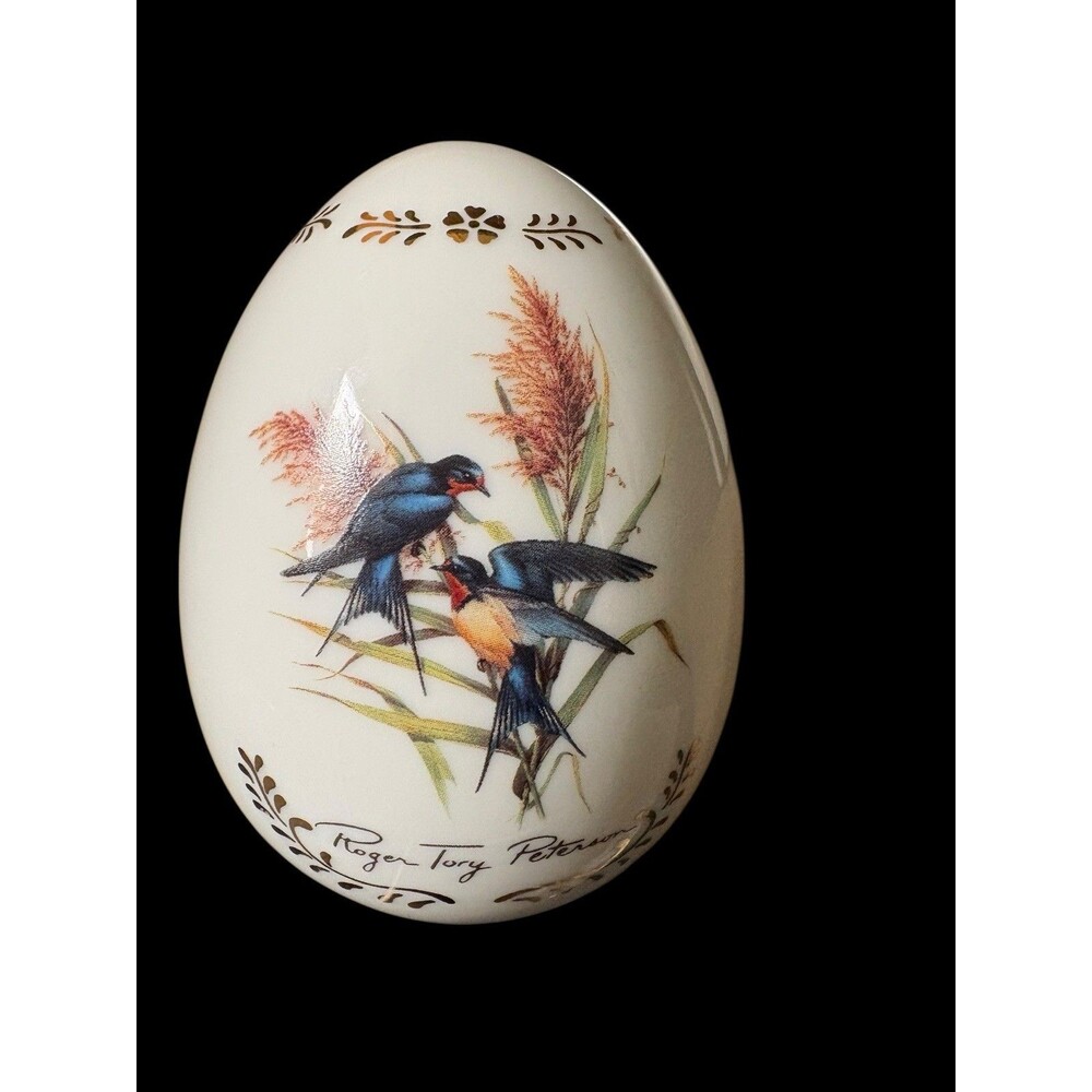 Roger Tory Peterson Porcelain Songbird Egg Barn Swallow Danbury Mint 1995